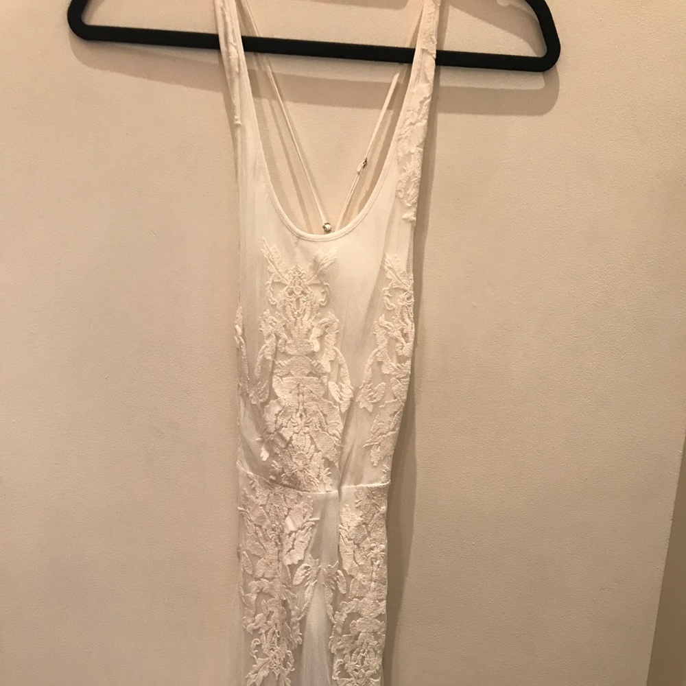 White Lace Strappy Dress